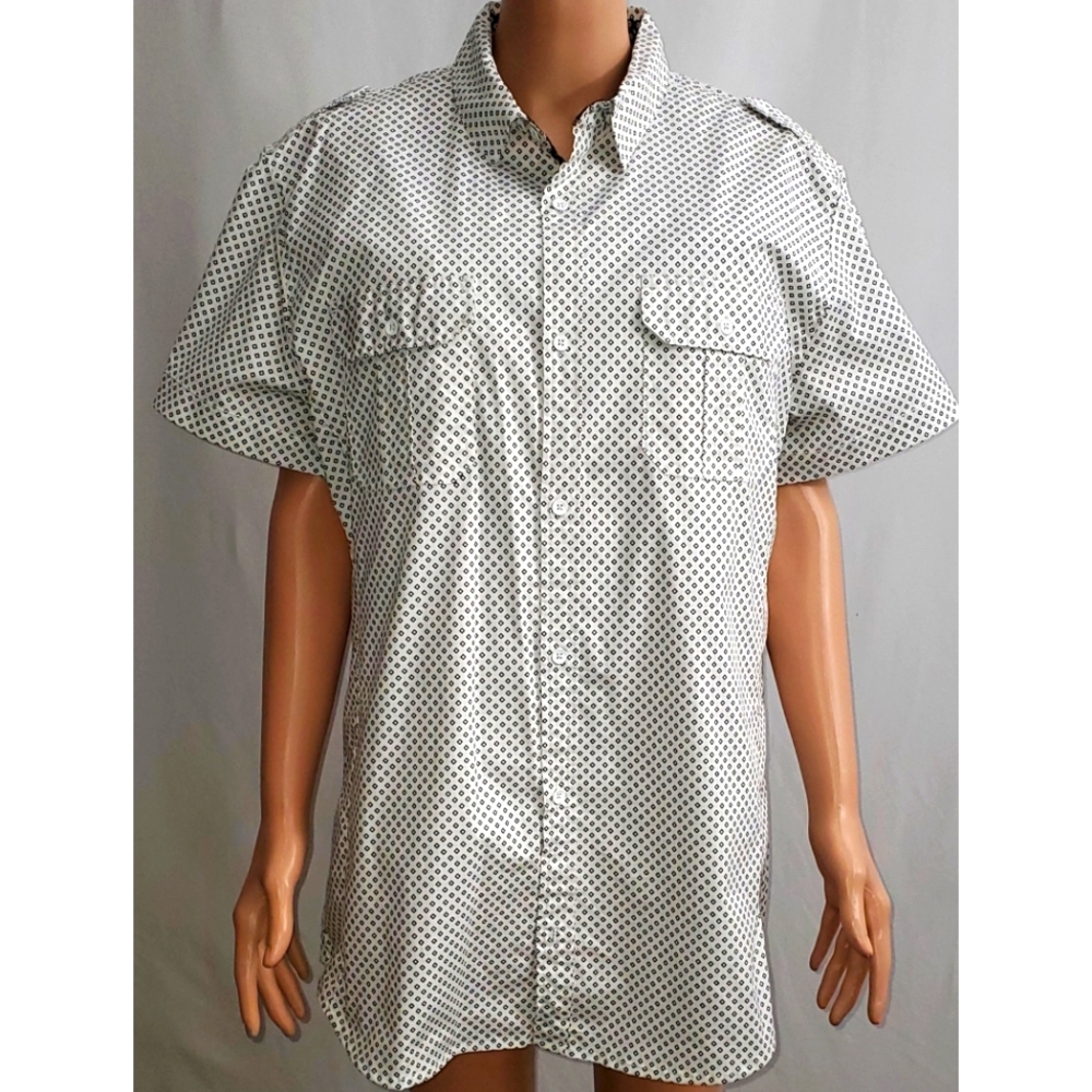 Men's Black and white dress shirt.